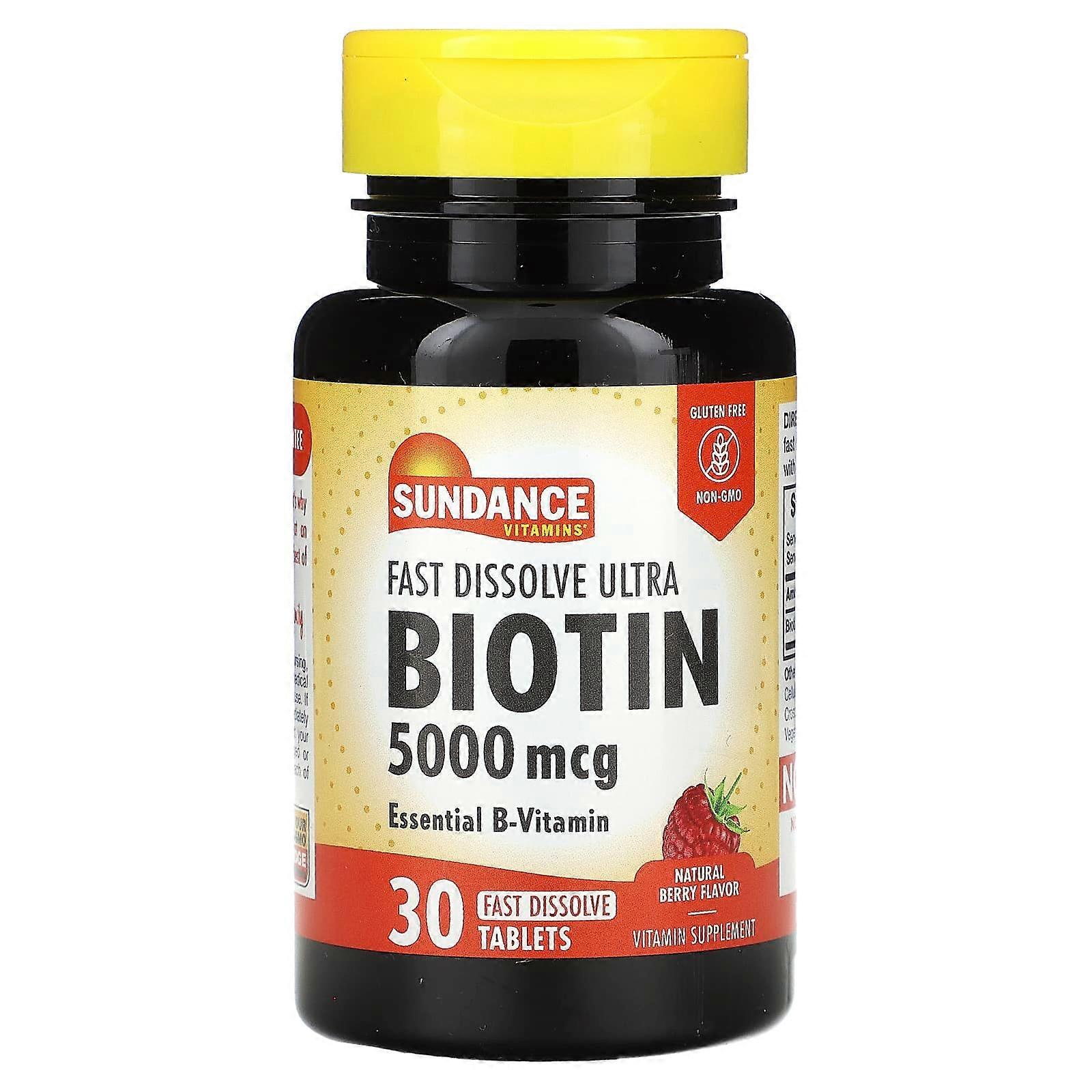 Fast Dissolve Ultra Biotin, Natural Berry, 5,000 mcg, 30 Fast Dissolve Tablets