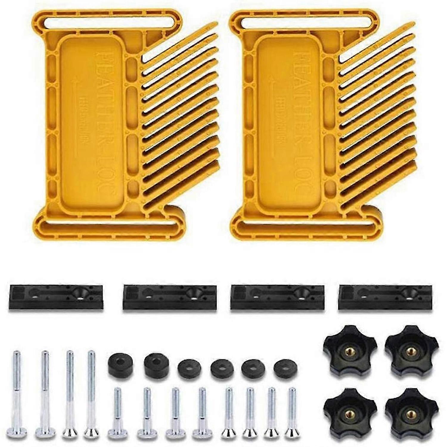 2Pcs Featherboard Woodworking Board Set Router Tables Saws Aid Tool Kits with T-Slots, Miter Slots
