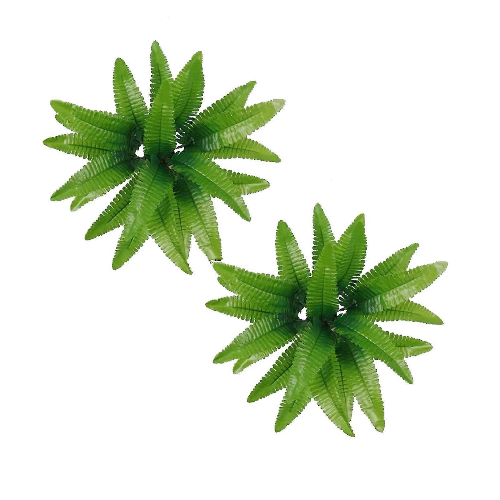2PC Lifelike Light Impervious Man Made Fern Fern Green With Realistic Fern Stems Ideal *2PCS