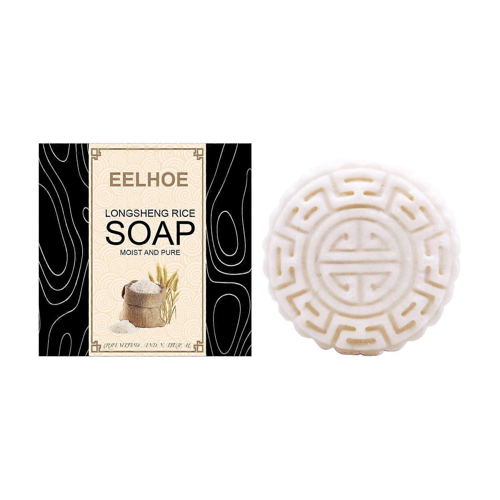 EELHOE Longsheng Rice Shampoo Soap, Soothing Scalp Cleaning And Smoothing Hair, Longsheng Rice Handmade Soap