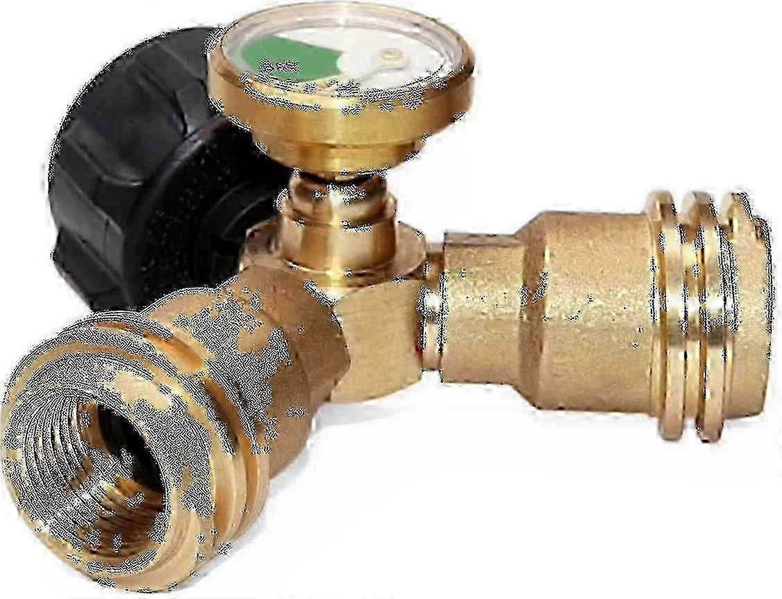 2-Wege-LPG-Propantank-Y-Splitter-Adapter mit Manometer für T-Joint-Verbindung hwy
