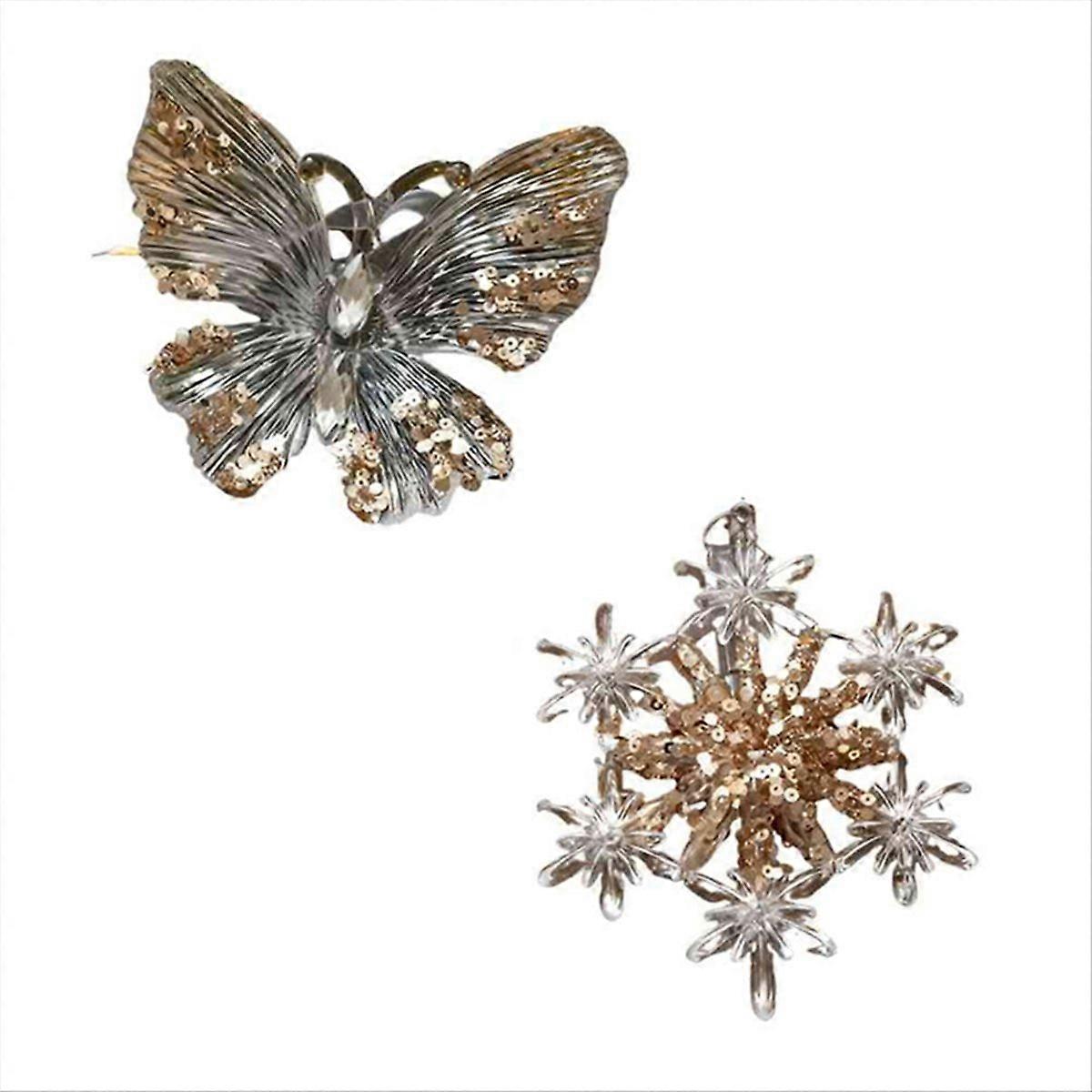 Christmas Decorations Transparent Snowflake Butterfly Decoration B