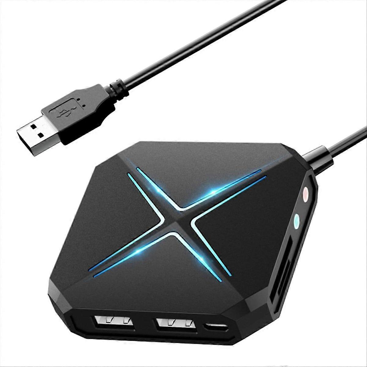 10-in-1 USB HUB Dock Station,USB Audio Adapter for PC Windows