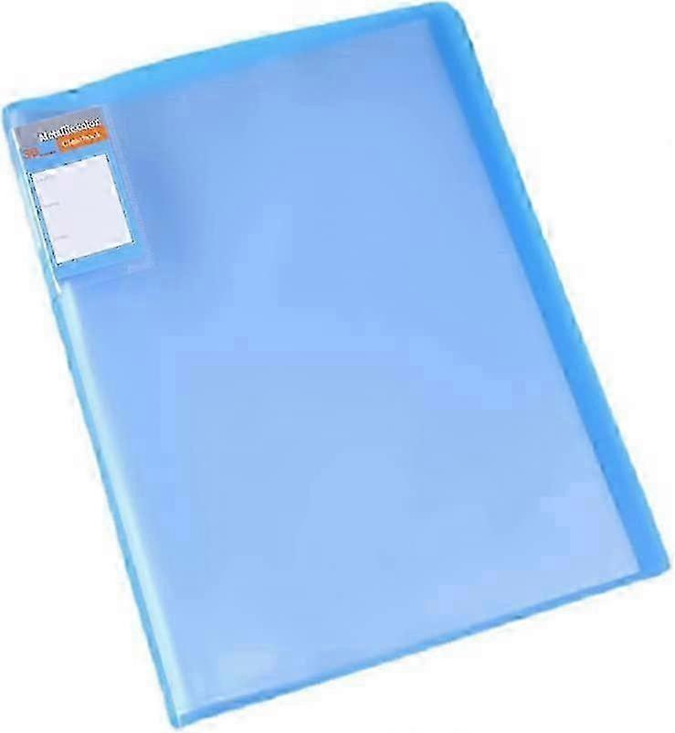 A4 Presentation Binder with 40 Plastic Sleeves, Clear Portfolio Book for School, Office, Business - Blue