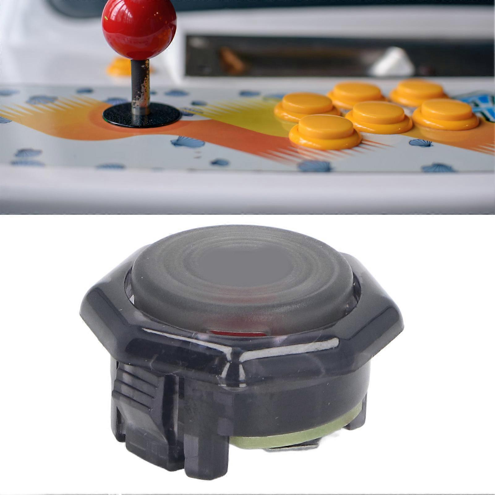 Arcade Button Replacement Red Switch Mechanical Push Button for Street Fighter 6 for Hitbox Video Game Joystick Controller Transparent Black 29.8mm /