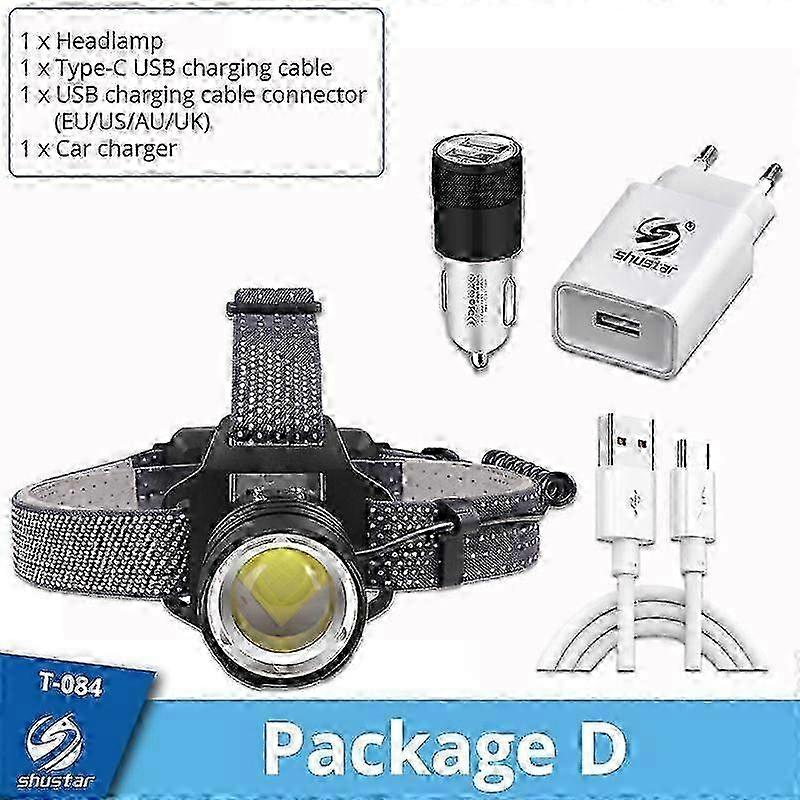 Xhp160 Rechargeable Led Headlamp, Powerful Zoomable Lantern, 3 Light Modes For Expeditions, Hunting, Etc. - Projectors