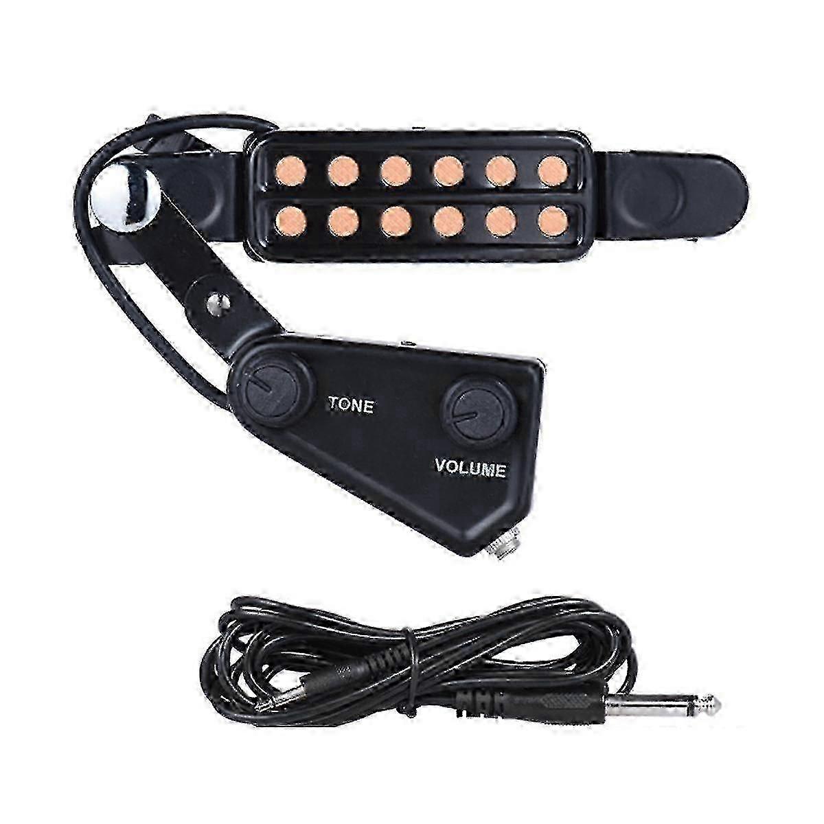 Magnetic Transducer Pickup for Hole Acoustic Guitar with Soundhole Mount and Fader Control Cable