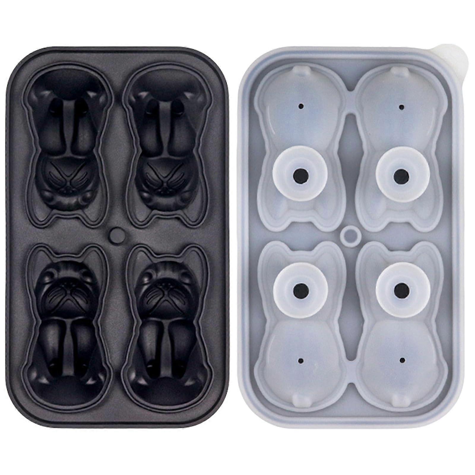 Ice Mold Black 3D Animal Shape Ice Cube Mold For Drink Decoration Popsicle Molds Whiskey Parties