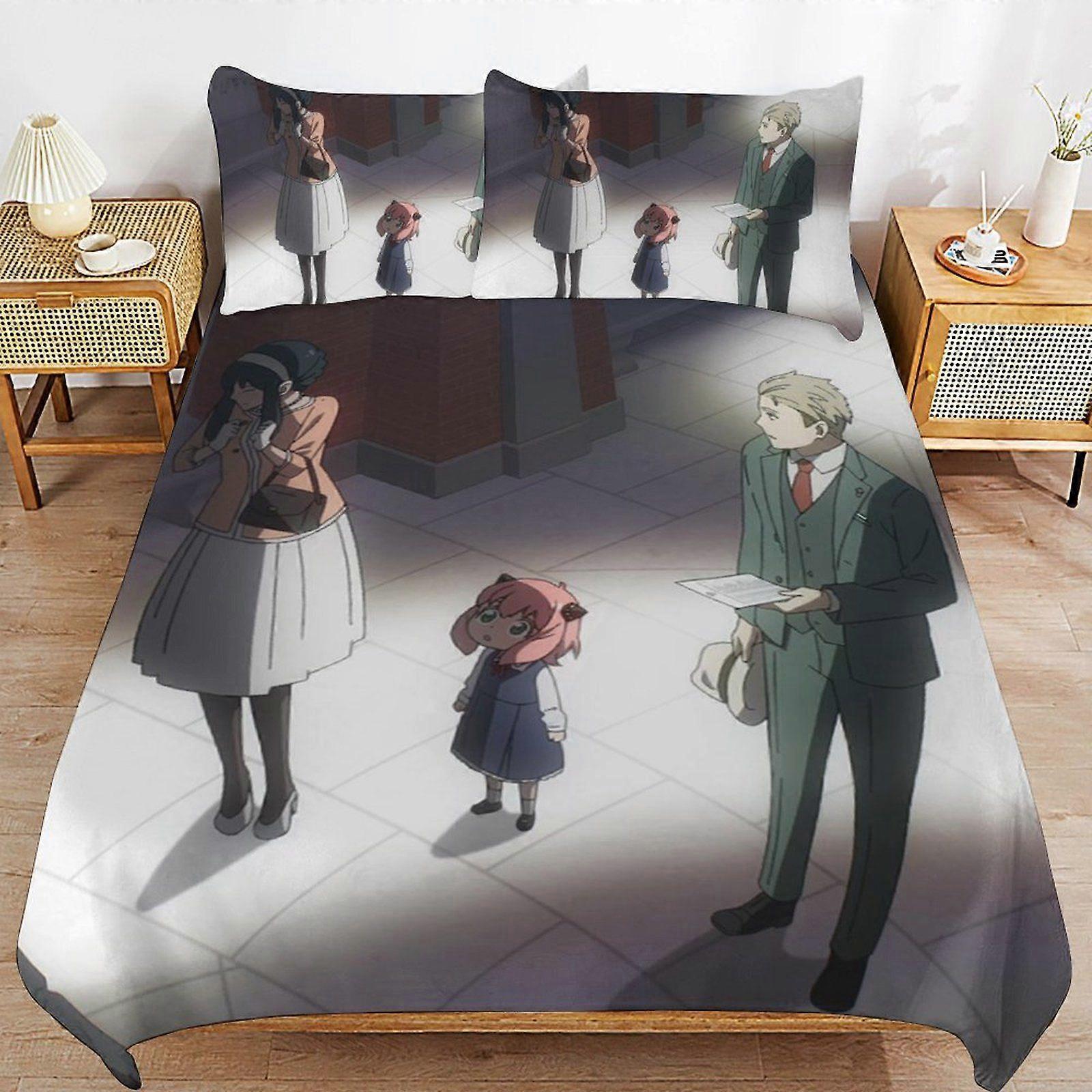 u385 SPYFAMILY Simple Smooth Finish Practical Zipper Closure Soft Bedding Duvet Cover Sets Sleep Essentials n385