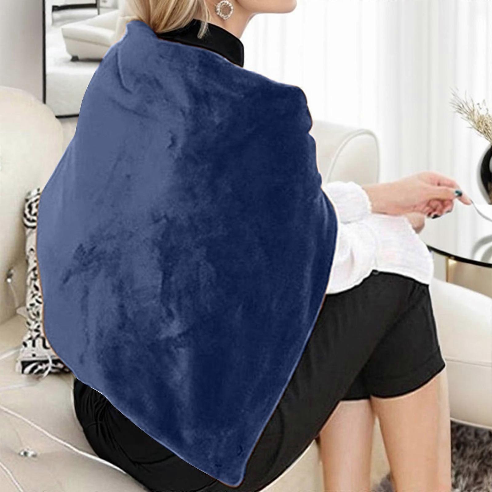 Heated Shawl Pad USB Heated Shawl Electric Heated Blanket Plush Flannel Blanket With 3 Heat Level Setting For Car Office Home Travel 100x70cm