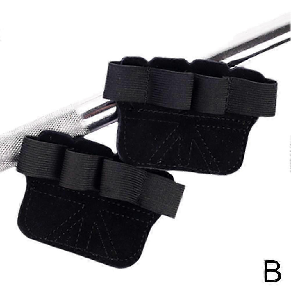 Luvas de ginástica com 4 dedos, reforçadas, de dupla camada, em couro bovino, para exercícios de academia