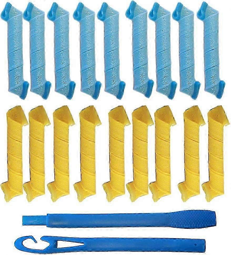 Manual hair curlers without heat, 20 pieces of heatless hair waves curls and 1 styling hook 50 cm