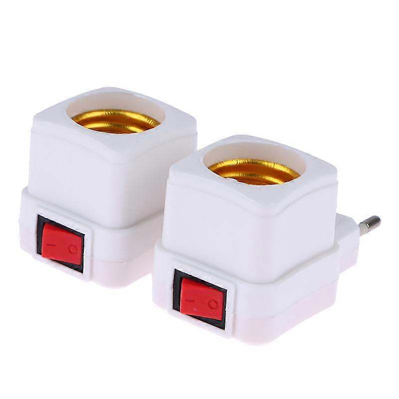 1Pc E27 Socket Lamp Bulb Adapter White Led Light Lamp Bulbs Socket Base Lamp Holder Holder Plug Adapter On/Off Switch
