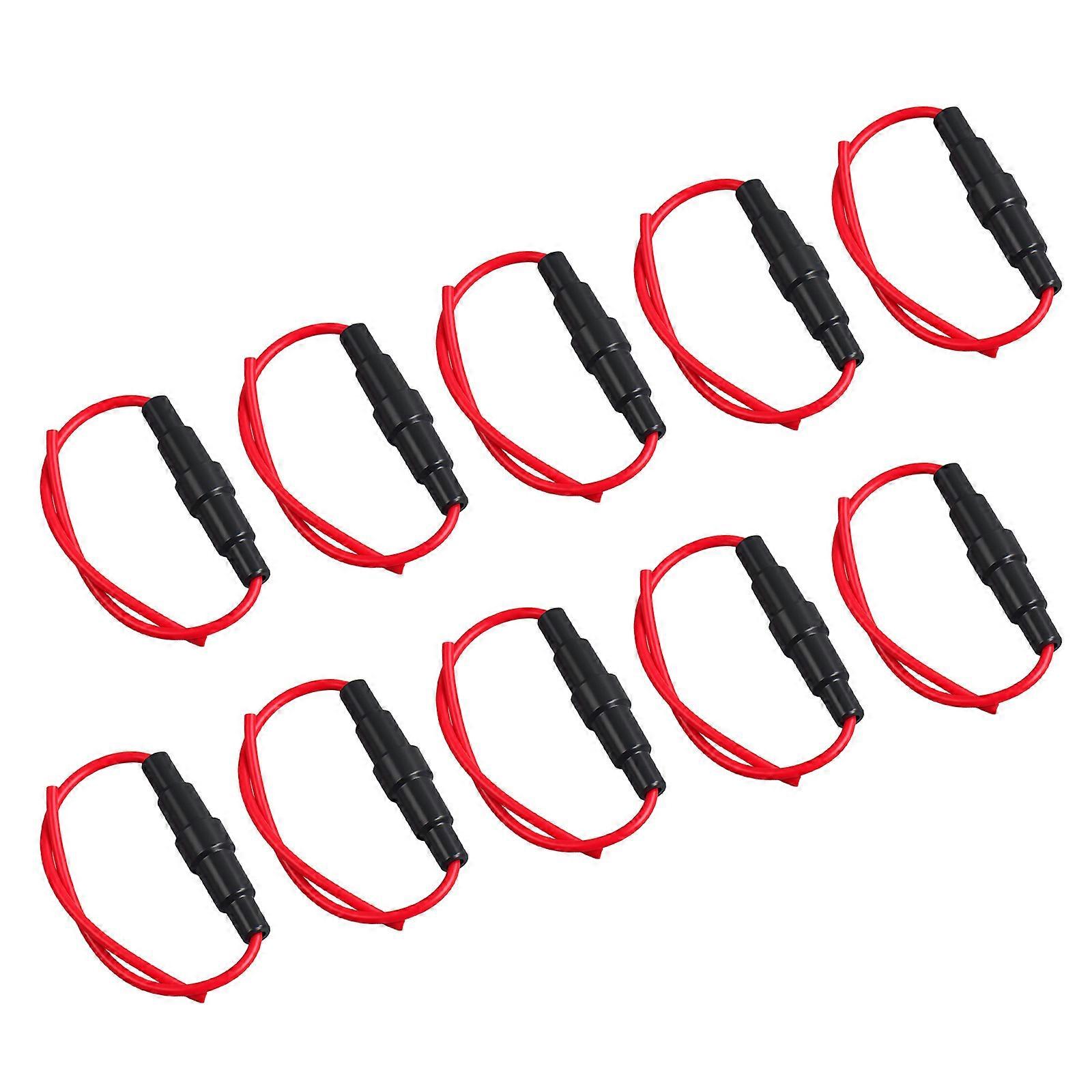 10pcs Fuse Tube Socket Strong ABS Brass Base Easy Installation Fuse Holders Adapters Quick Fixing for Electrical Use  6X30mm