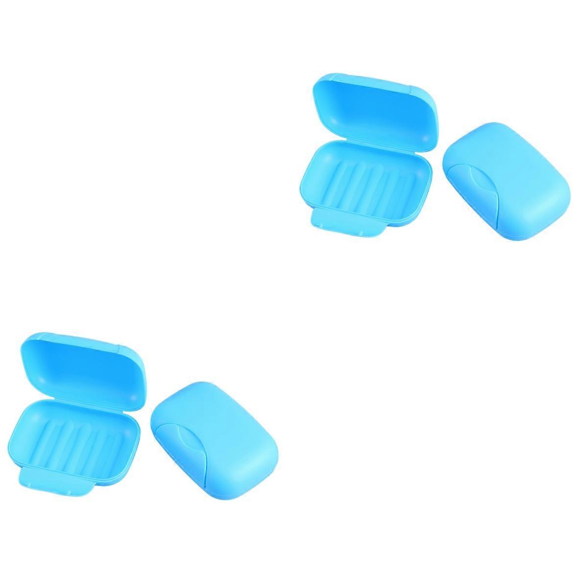 2 Count Container Liquid Soap Storage Case Travel Dish with Cover Speakers 2pcs