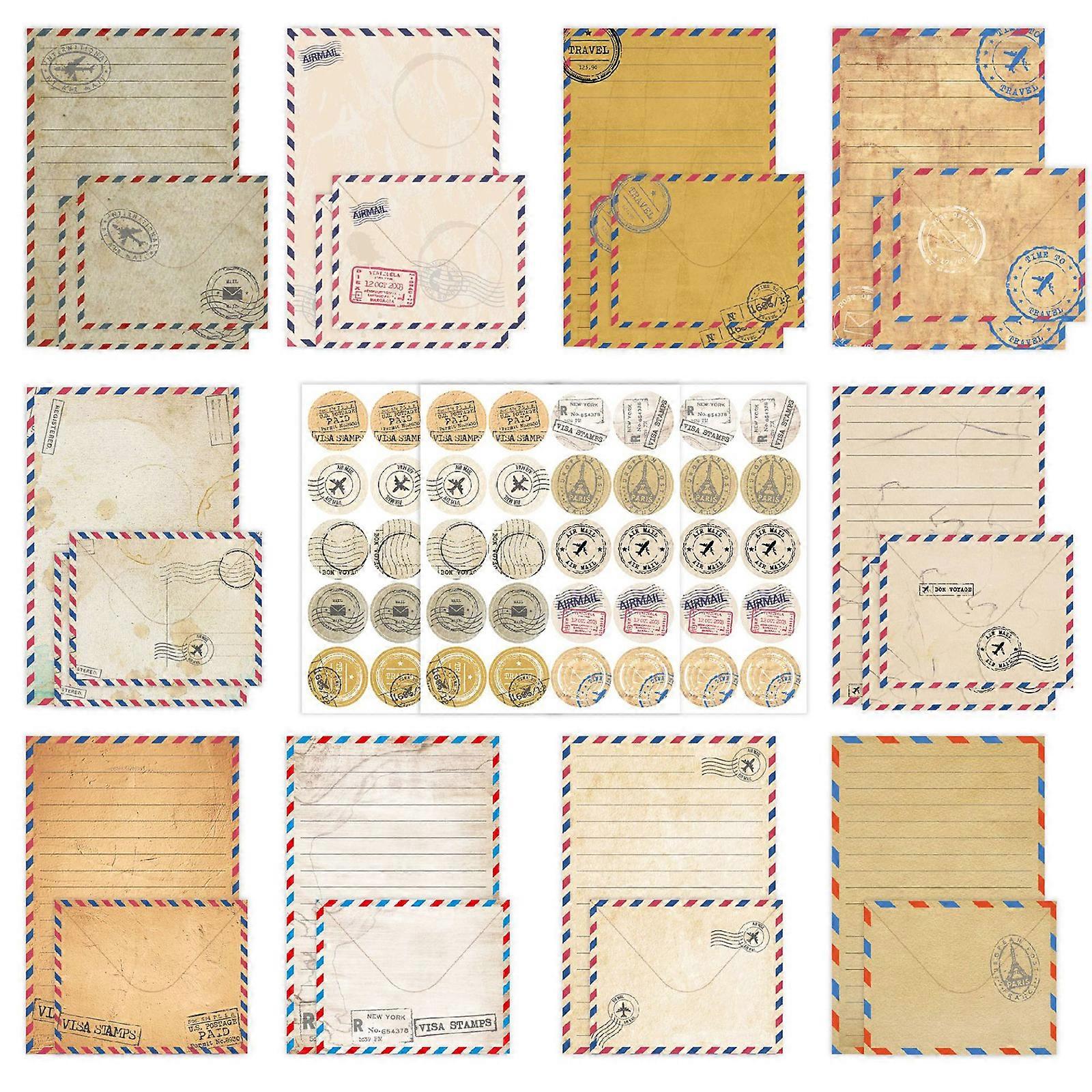 Flower Stationery Paper Set Including 50 Lined Sheets 50 Matching Envelopes 60 Seal Label Letter Paper Size 8.25x5.5in Multicolor