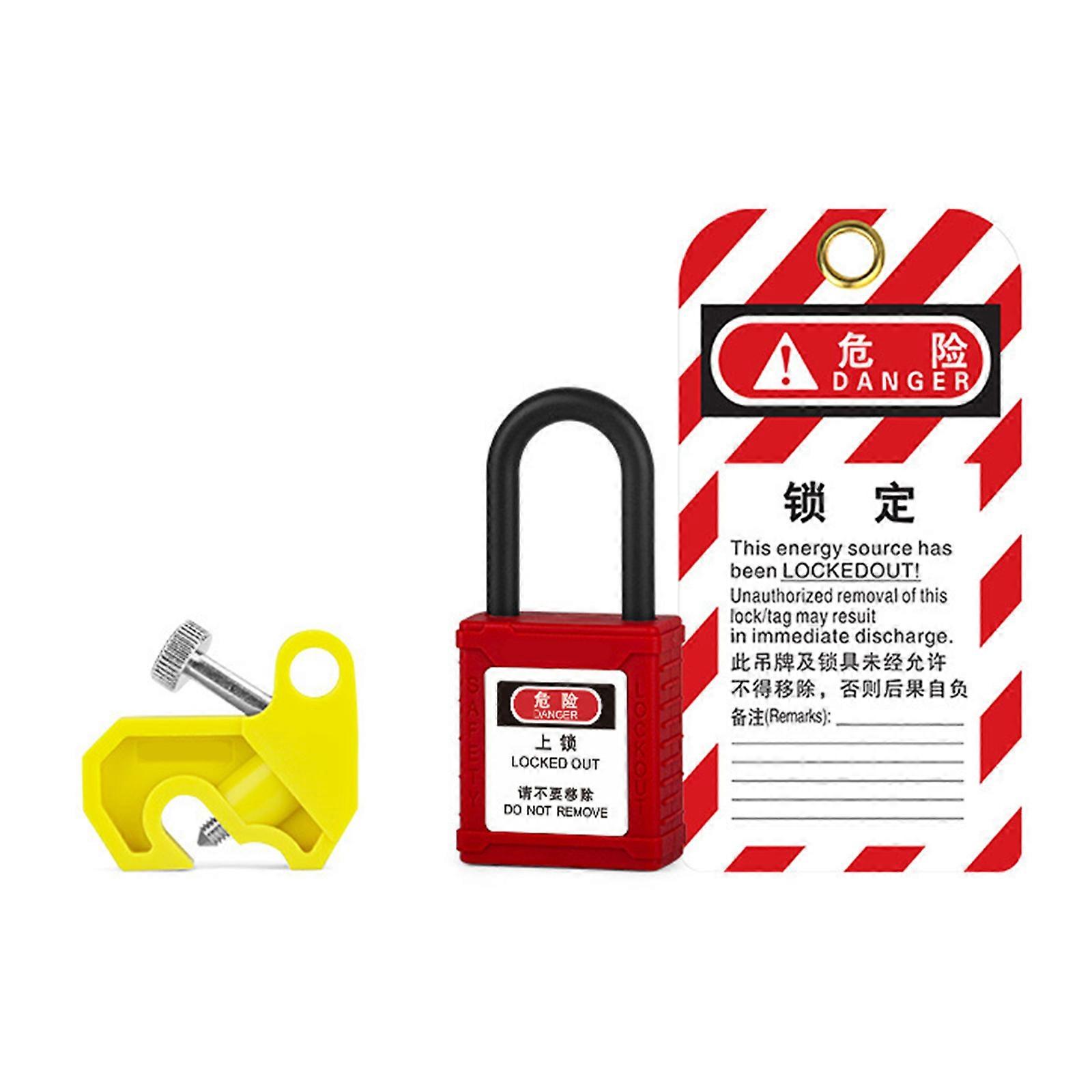 Manual Install Circuit Breaker Lock High Strength Circuit Breaker Lockout For Industrial Energy Isolation Safety  Yellow