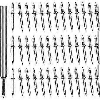 Double Head Nails, 100 Pieces Invisible Seamless Nails with Socket Tool for Skirting Boards Safety No Trace