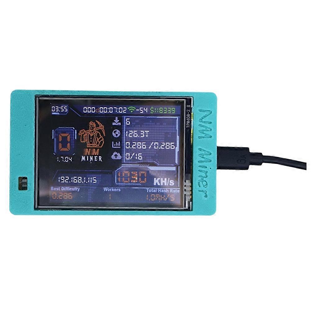1030KH/S Upgraded NM MINER+ BTC 2.8 Inch Smart Display with Shell Bitcoin Crypto Solo Lottery Miner NerdMiner
