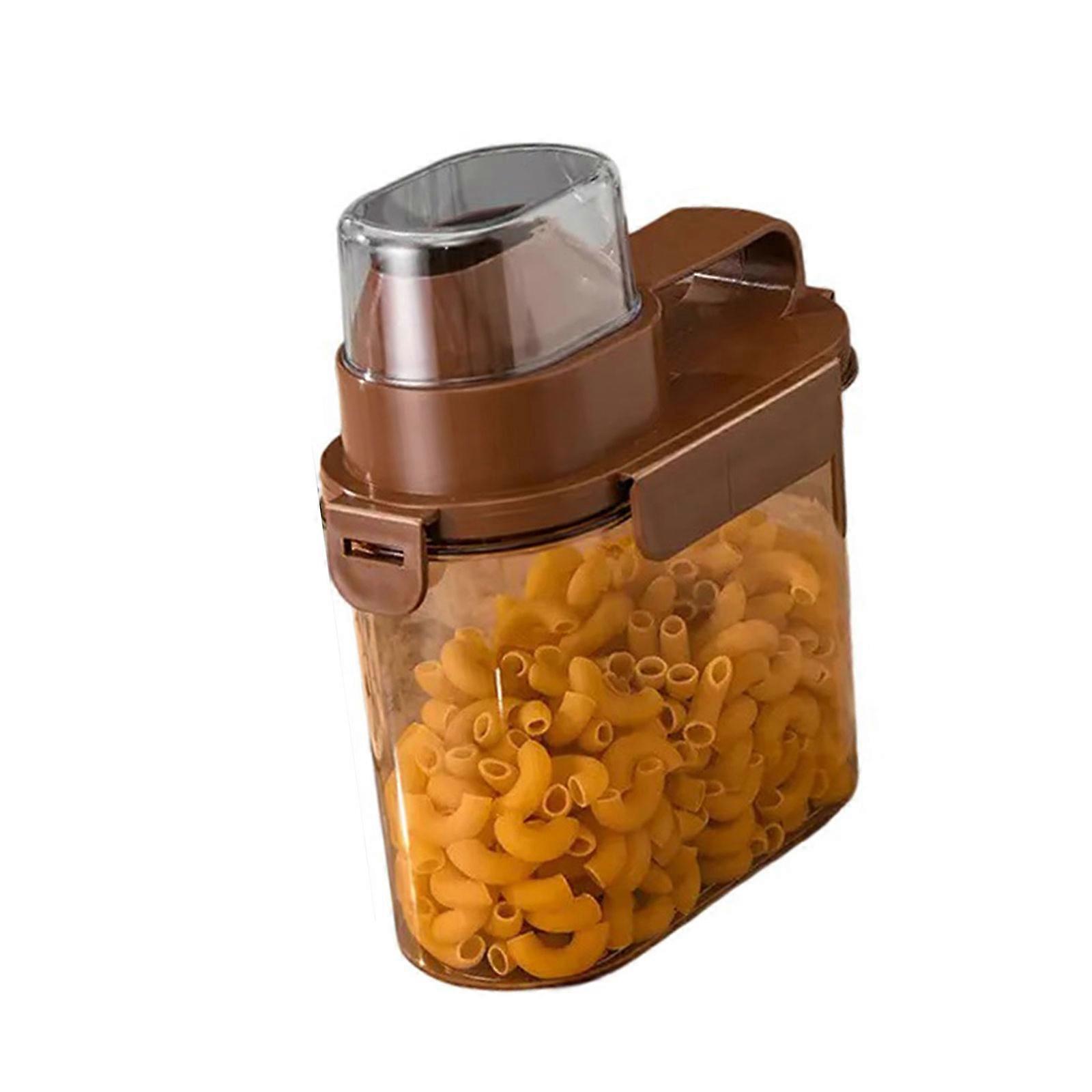 حاويات تخزين الطعام محكمة الإغلاق علبة طعام جاف قوية عملية تخزين الحبوب جرة للمنازل أو المكتب أو النزهات لون القهوة S