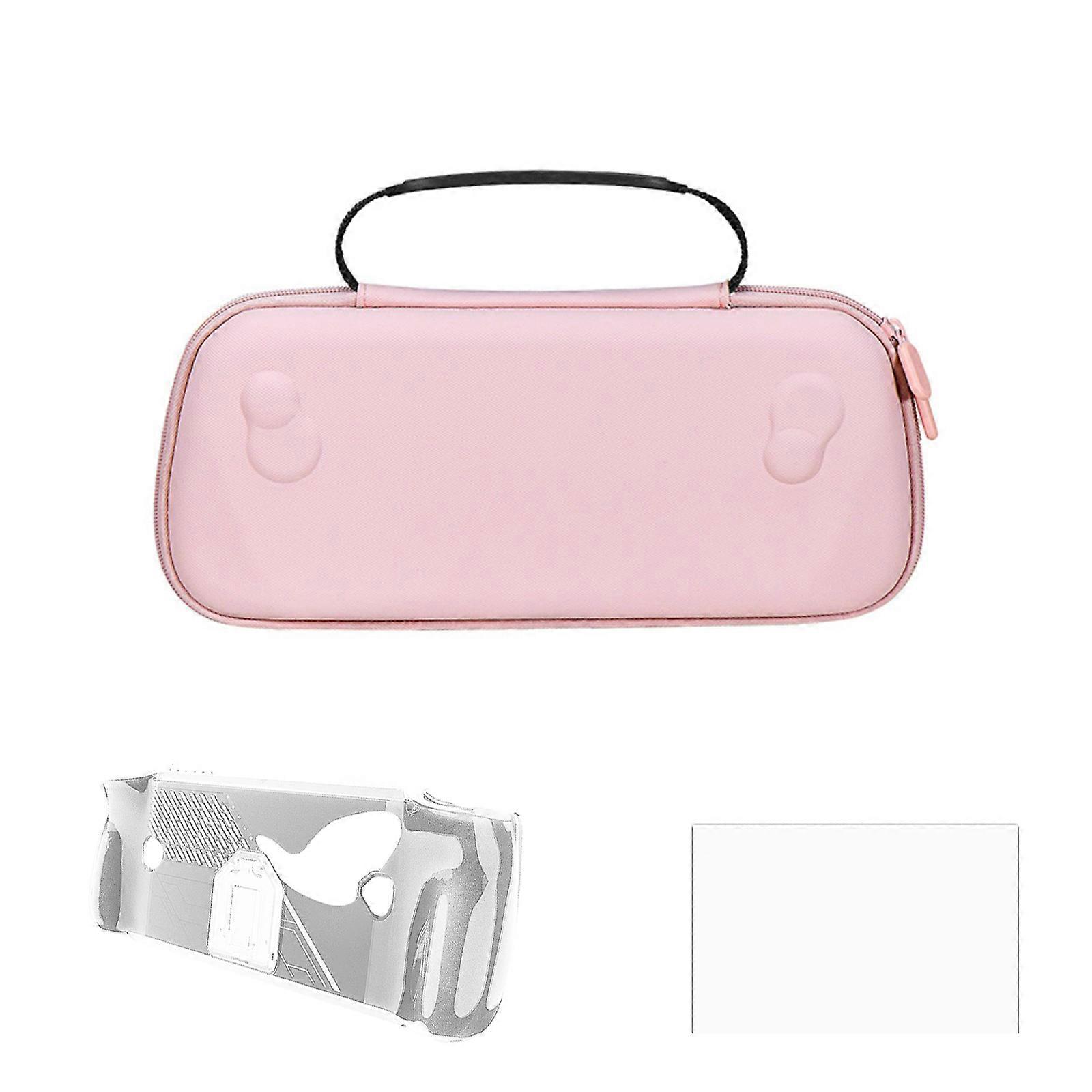 נרתיק נשיאה לקונסולה, תיק מגן למשחק, תיק נשיאה מעור EVA, עמיד למים ועמיד לאבק, ורוד