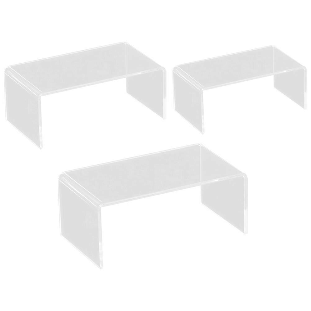 Transparent Acrylic Shoe Display Stand for Store 3Pcs U-Shaped Shelf
