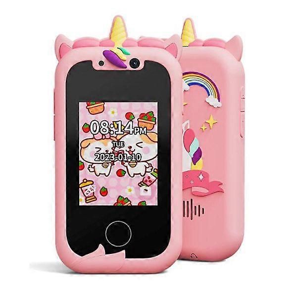 New Private Model Children's Mobile Phone with Dual Camera, HD Photo Recording, Children's Toys, IPS Touch Screen, Unicorn
