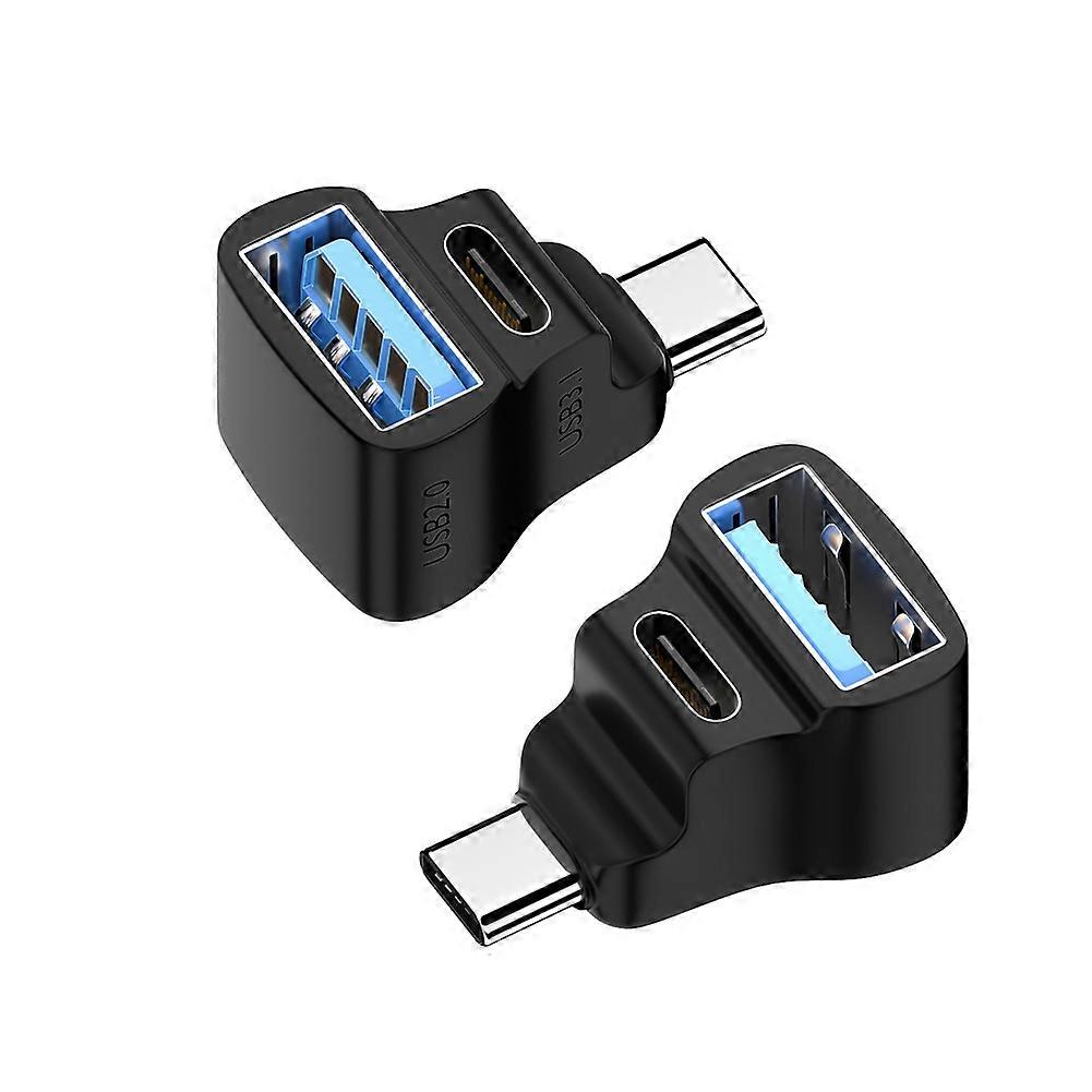 2Pcs 180 Degree USB-C Adapter for Steam Deck Dual USB-C 20Gbps 8K 60Hz PD 140W Connector for ASUS Rog Ally