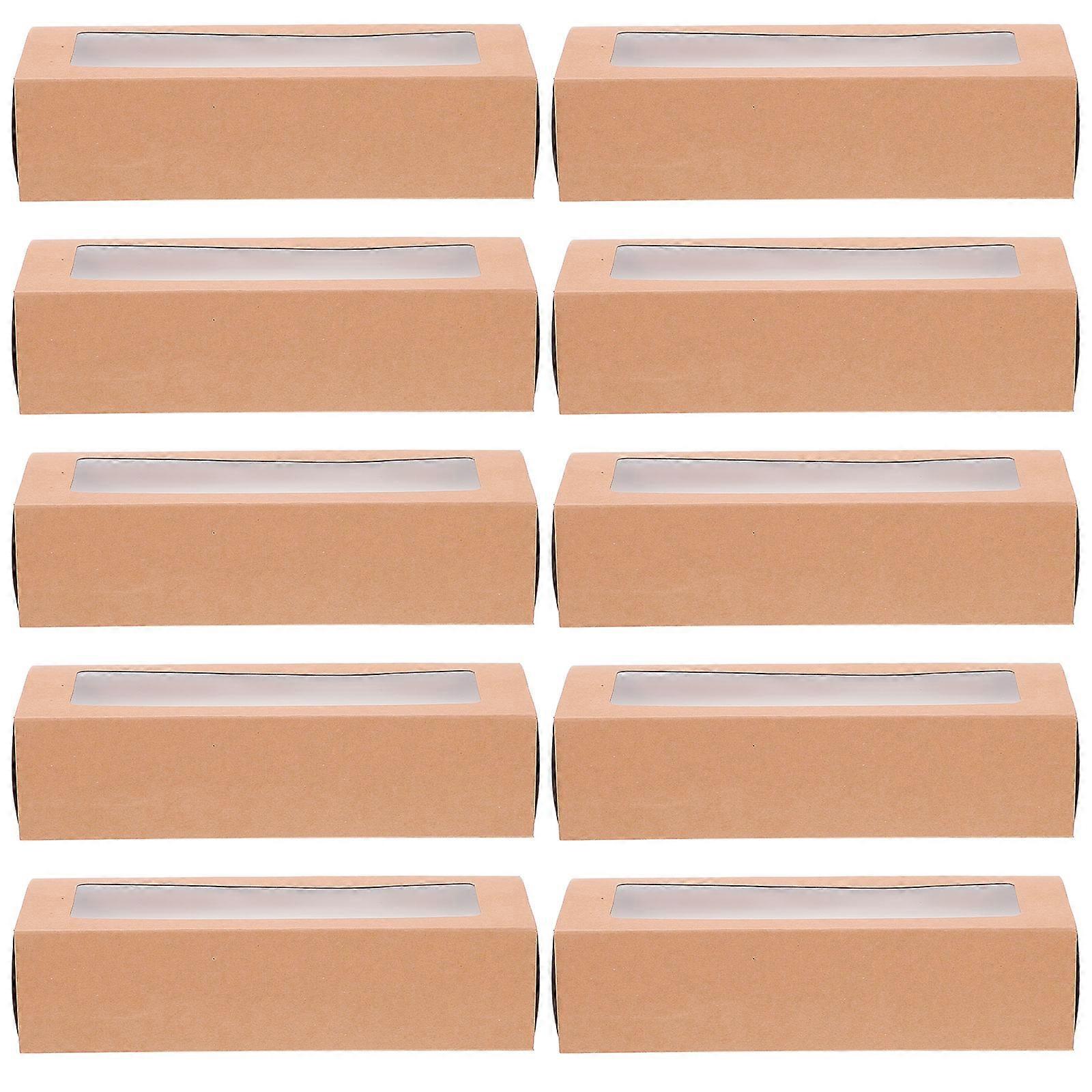 Light Brown Paper Dessert Boxes for Storage and Gift Wrapping 10 Pieces