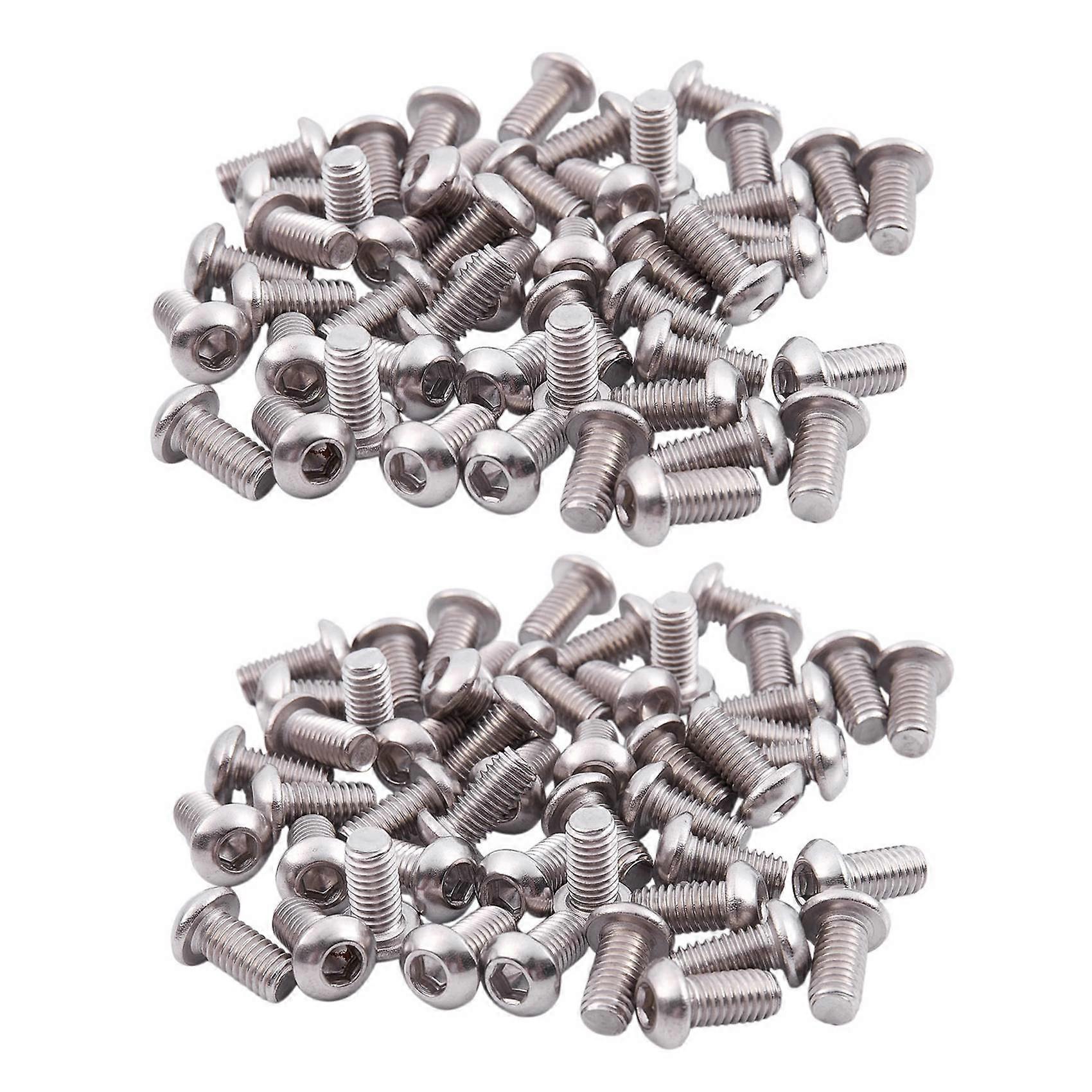M6X12mm Stainless Steel HeX Socket Button Head Screws 100 Pcs