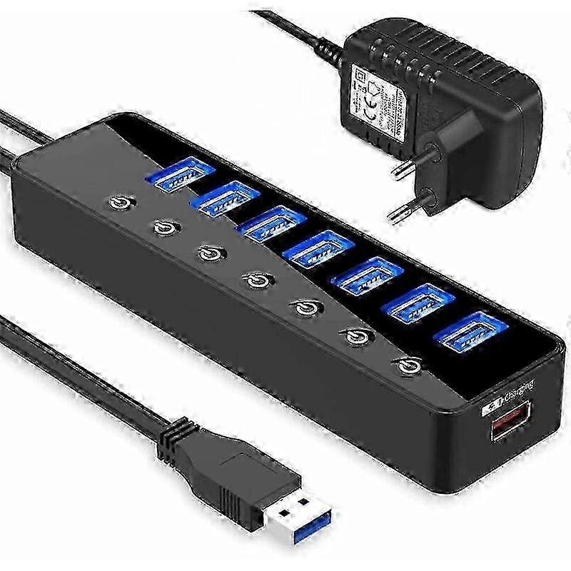 7 Ports Active USB 3.0 Data Hub With Switch And 1 Smart Charging Port Other Home Automation Accessories Active USB 3.0 Hub With Power Supply 25-26S