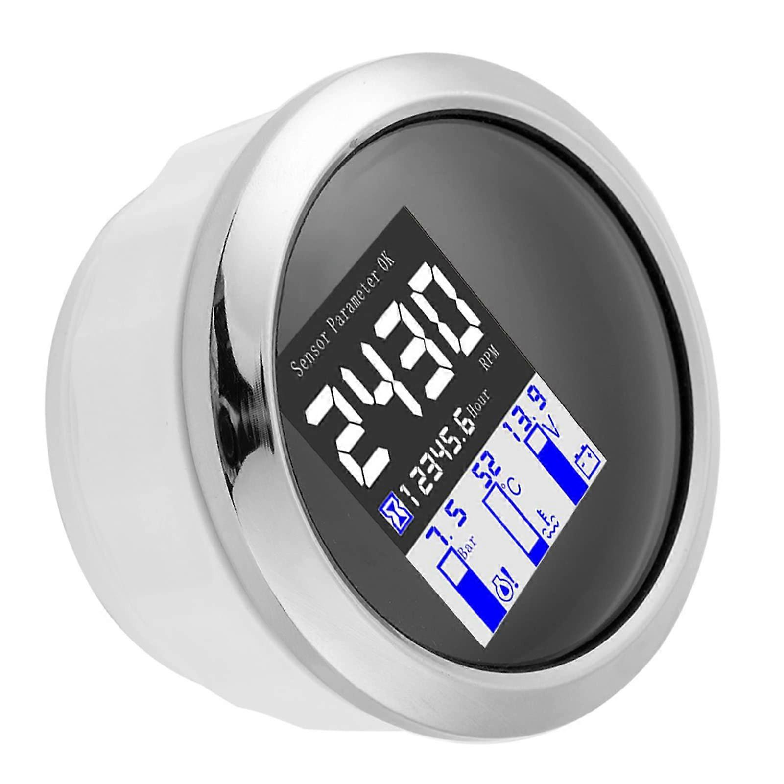 Multifunction Engine Diagnostic Gauge with RPM Oil Temp Voltage for Heavy Equipment and Marine