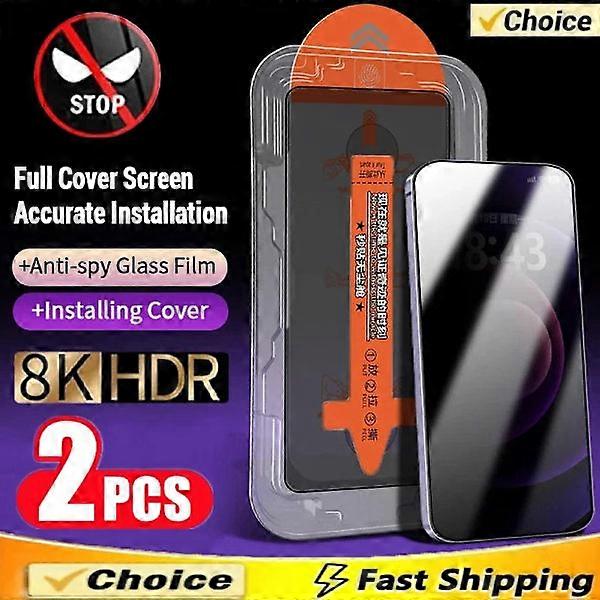 Dust-free Privacy Screen Protector Compatible with iPhone 16 15 14 13 12 11 Pro Max Mini 7 8 Plus XS X XR, Anti-Spy Glass