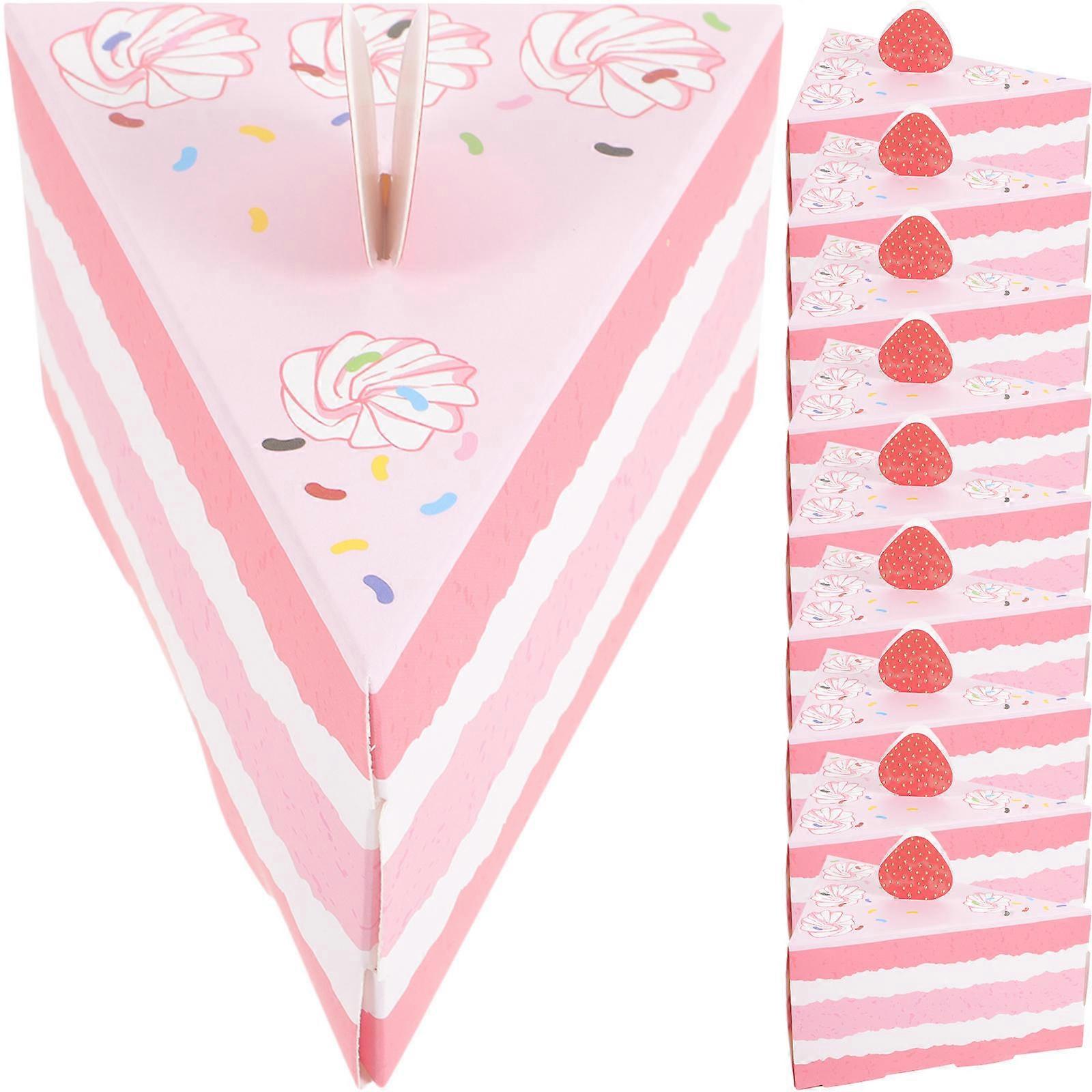 Candy Boxes Triangle Cake Shaped Paper Packaging Boxes for Storage 50Pcs