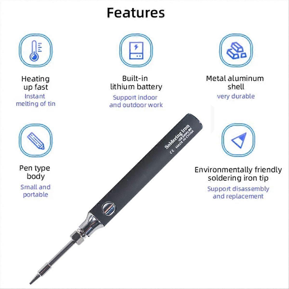 Soldering Iron USB Charging Portable Built-in Lithium Battery