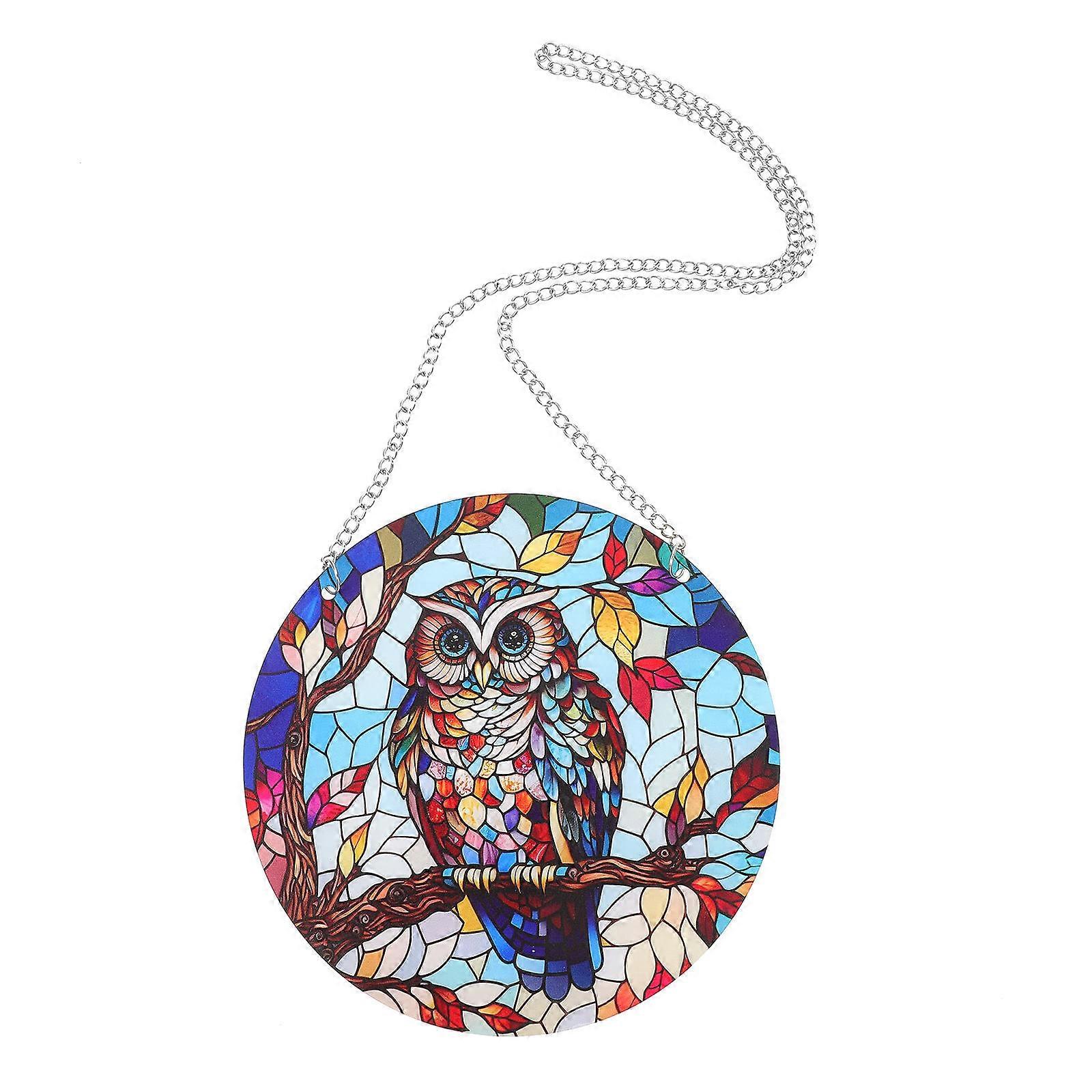 Stained Acrylic Owl Hanging Decoration Window Pendant