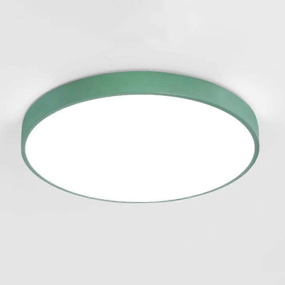 LED Ceiling Light Dimmable Flush Mount UltraThin Modern Round Lamp with Remote, Green