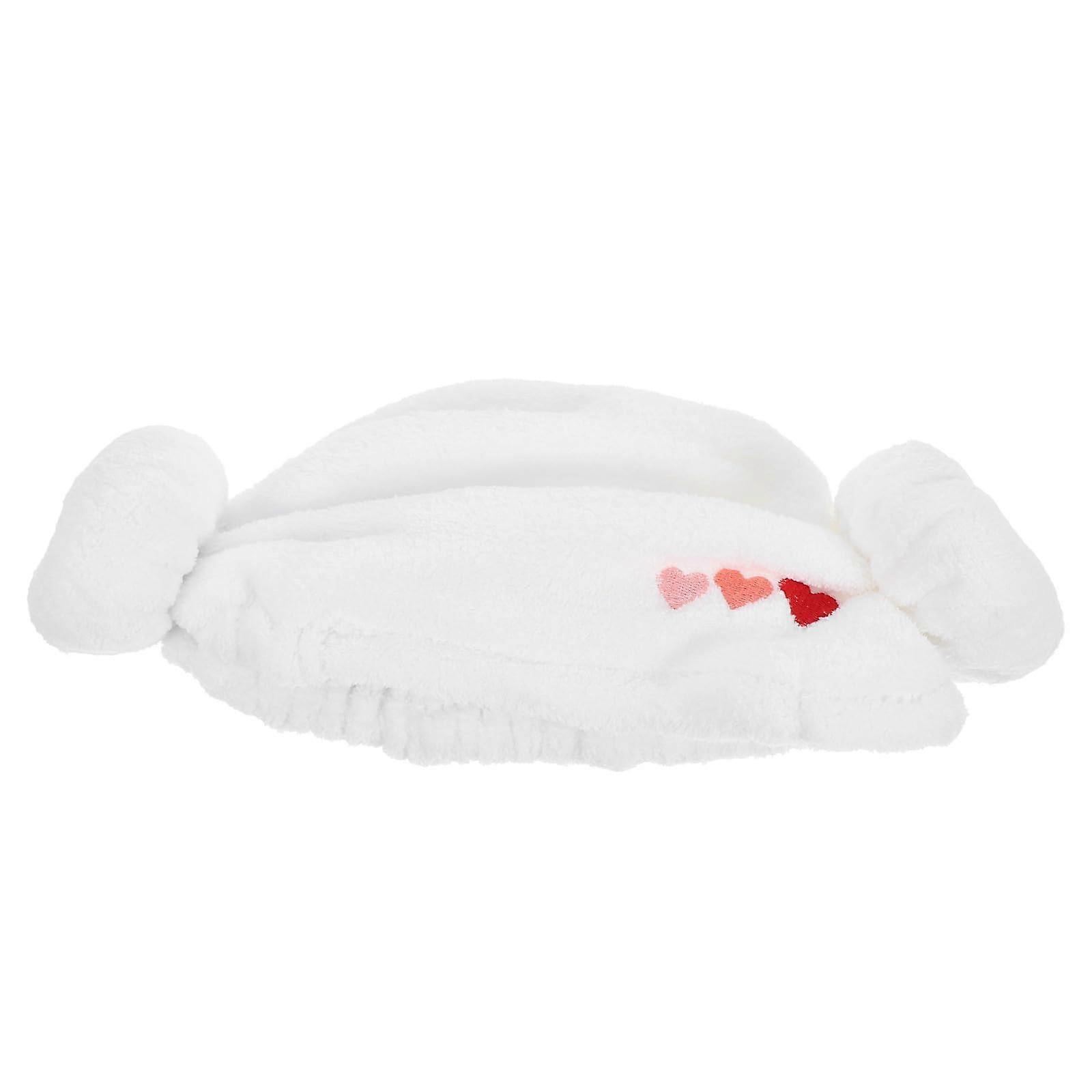 Hair Drying Towel Wrap with Heart Pattern, Thick Cotton, Fast Absorbent Cap for Bath and Travel