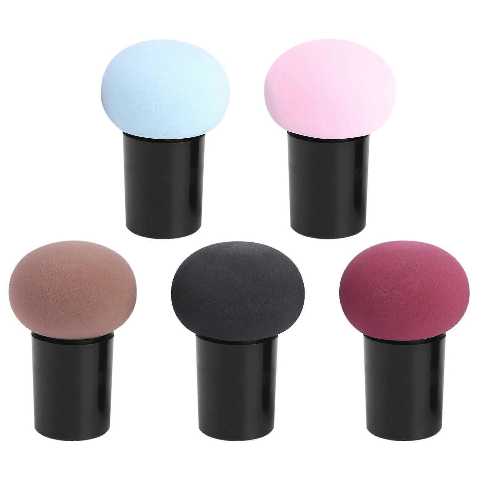 5pcs Mushroom Shape Makeup Sponge and Soft Powder Puff Set for Seamless Foundation Blending