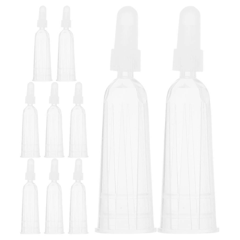 Plastic Glue Applicator Cap Ampule Bottle for Protection Use 10Pcs Transparent