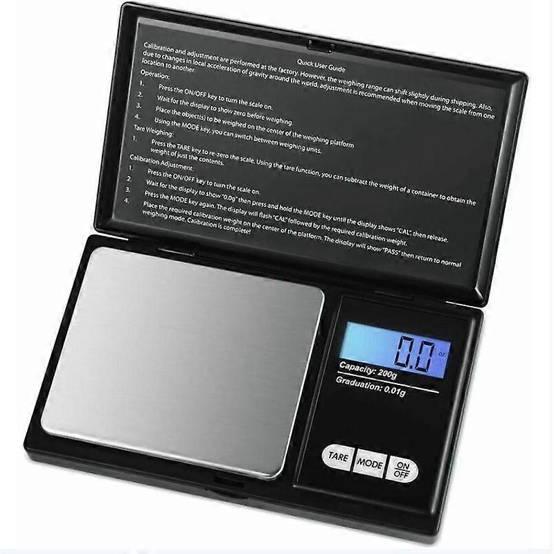 Precision Scale 0.01g, 200g/0.01g, Pocket Scale with LCD Display, Small Jewelry Scale, Kitchen Scale, Precision Scale with Tare Function, Stainless St