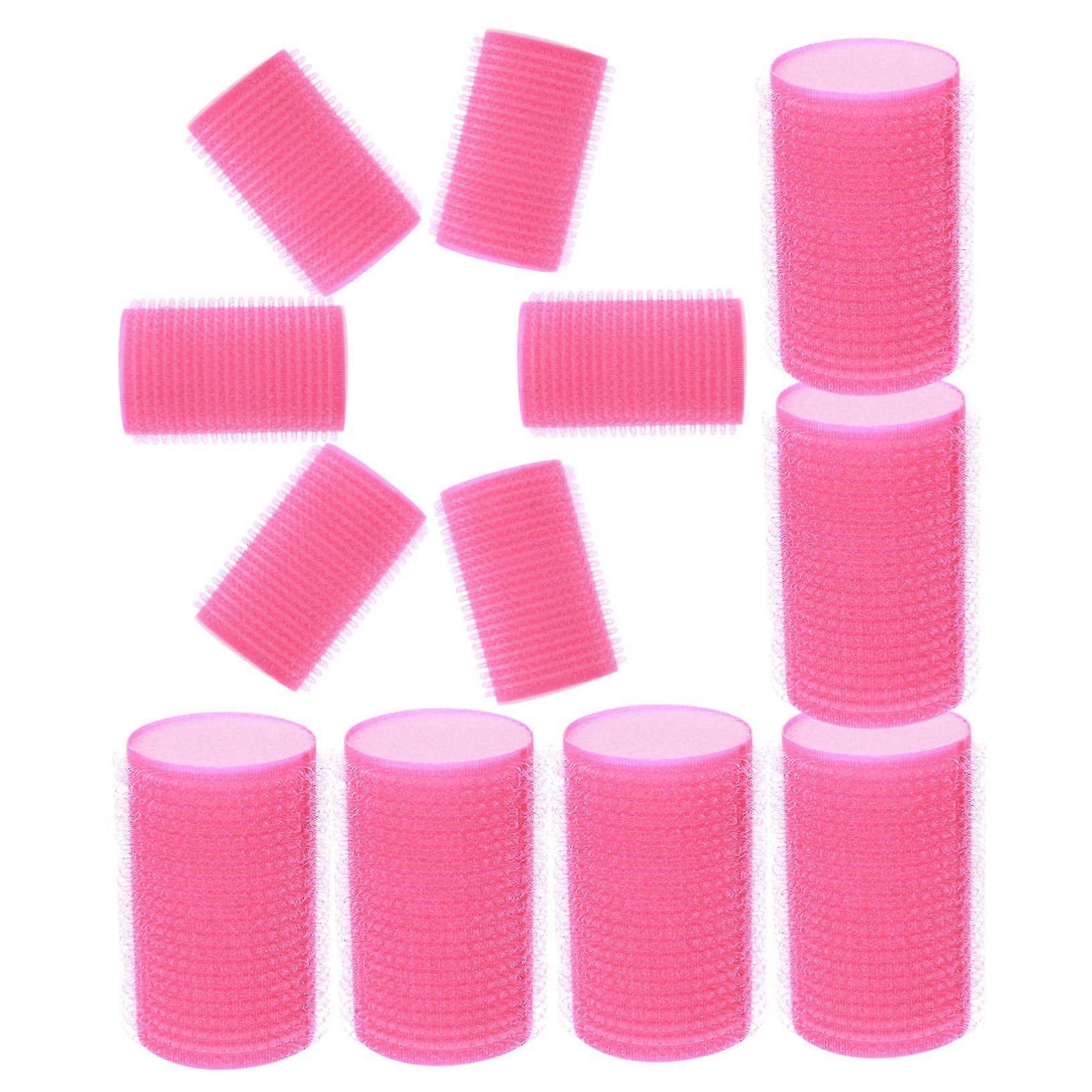 12pcs Self Adhesive Soft Sponge Hair Curlers for Women Volumizing Heatless Styling Rollers