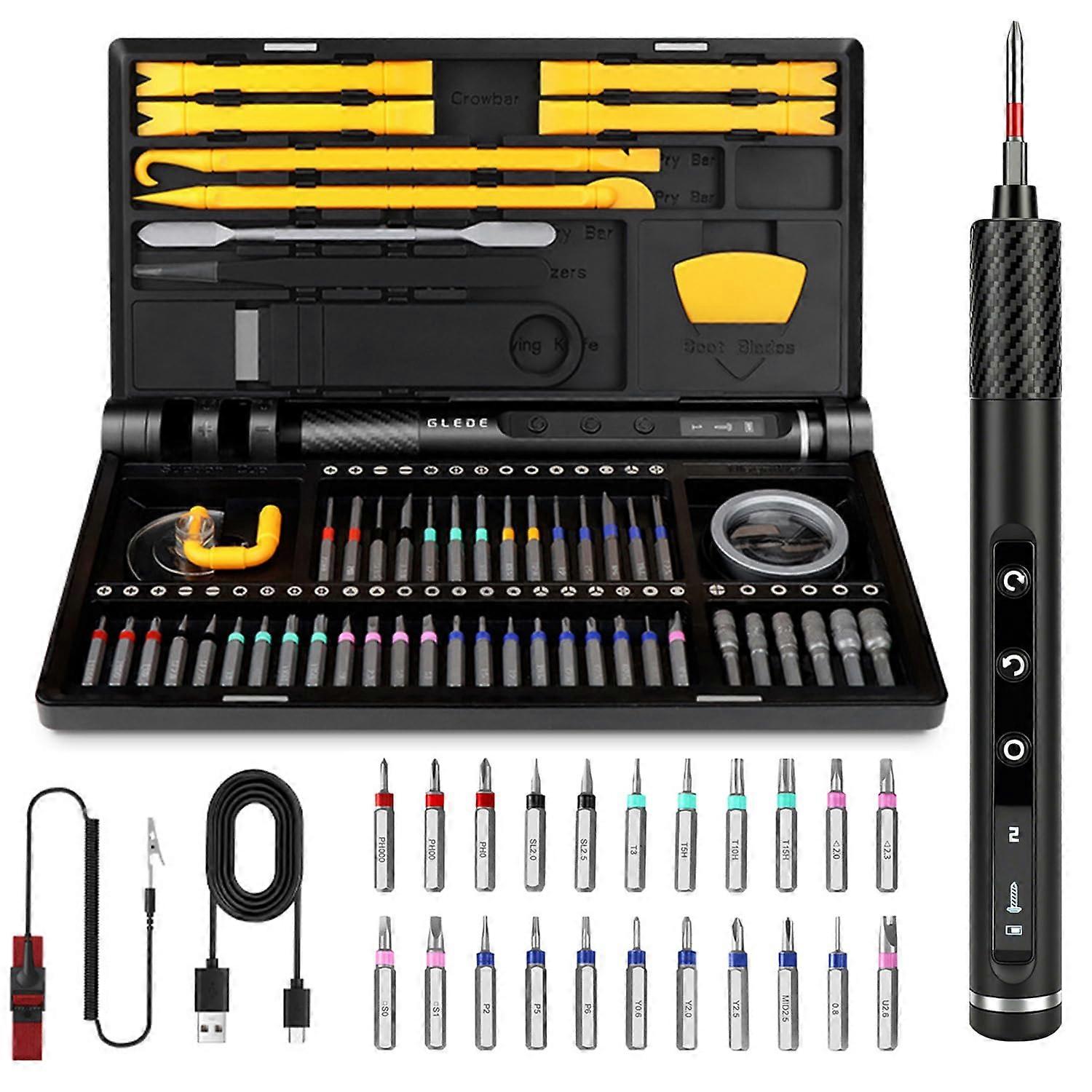 68in1 Electric Precision Screwdriver Kit with Adjustable Torque Control and Ergonomic Grip  Black