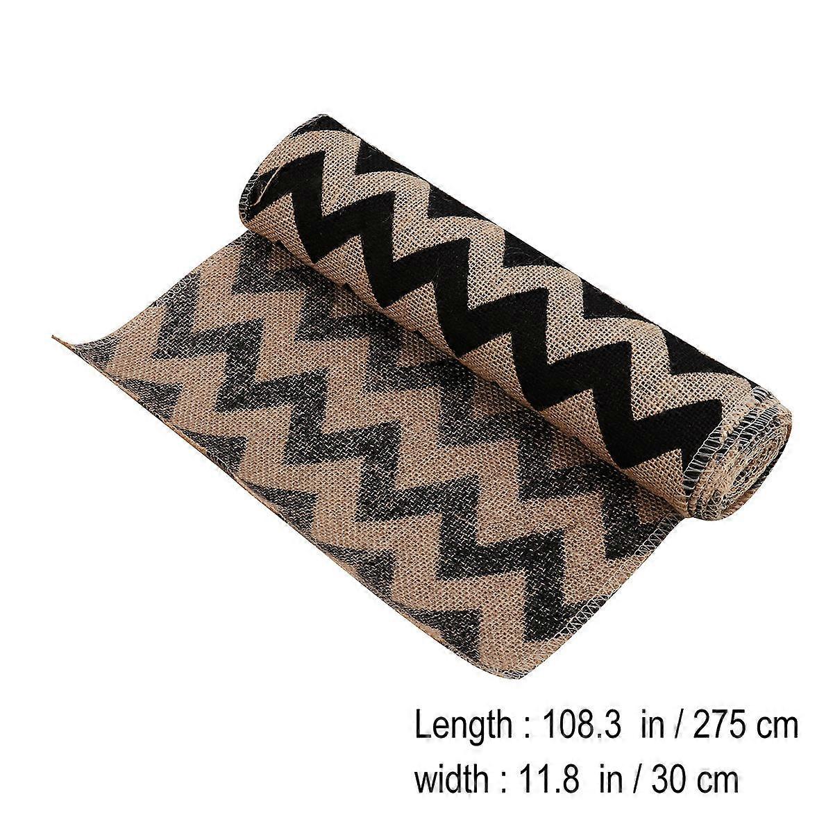 Christmas Table Runner for Home Decor 3Pcs Burlap Linen Black