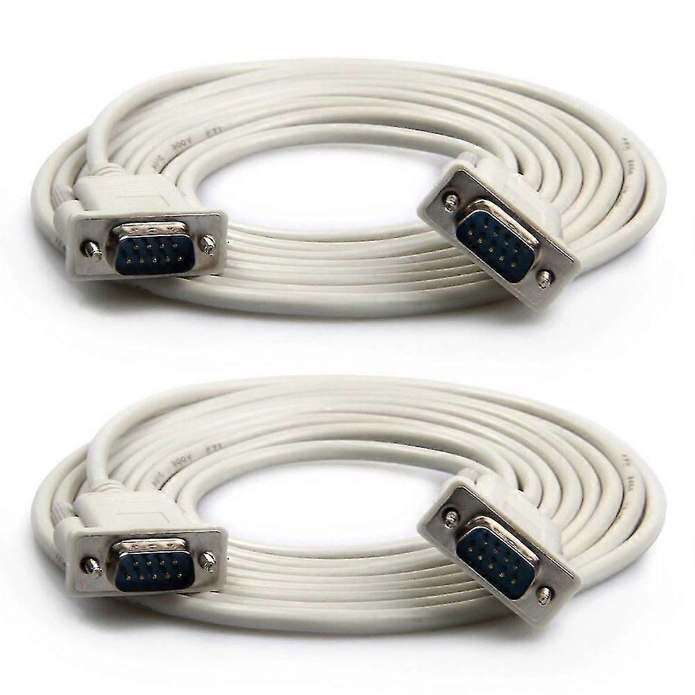 2pcs 1.5/3/5m Rs232 Db9 9pin Serial Macho a Macho Com Port Cable convertidor de datos
