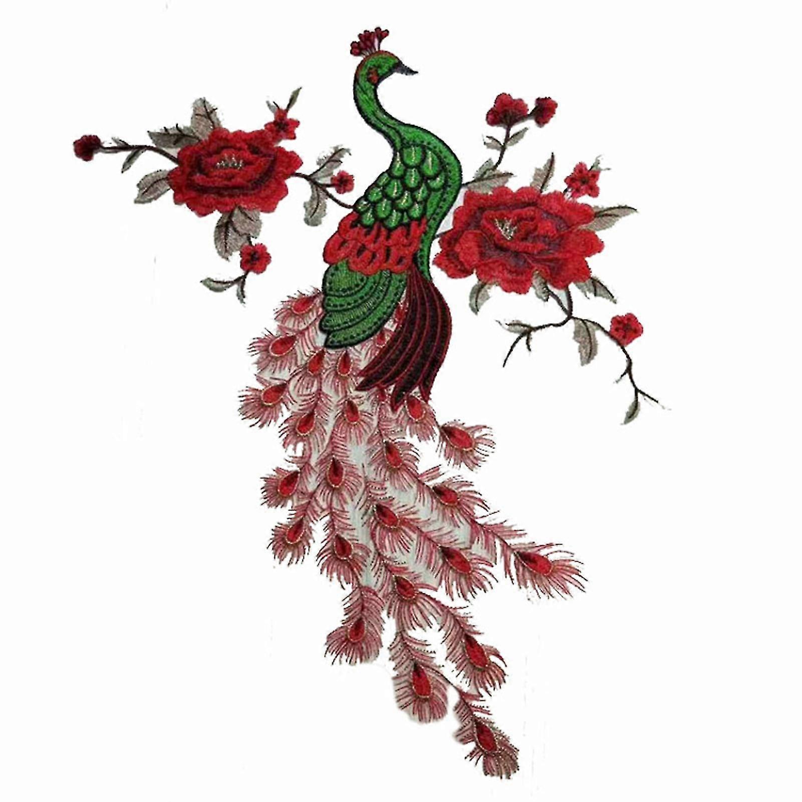 HOTIPS Patch Broderie Phoenix Paon Fleur Dentelle - Badge Couture Vêtements Style 16