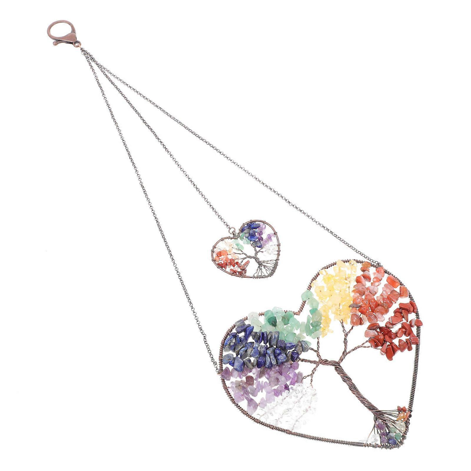 Crystal Stone Tree Pendant Life Tree Decor for Interior Hanging