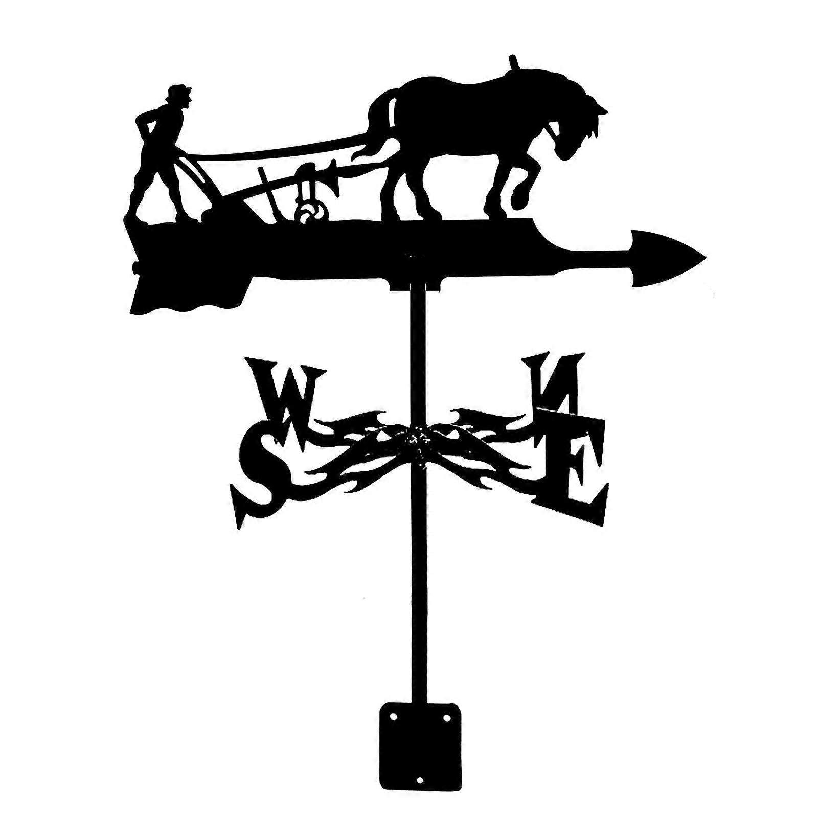 Metal Weather Vane with RustResistant Coating, Outdoor Garden Wind Direction Indicator for Roof