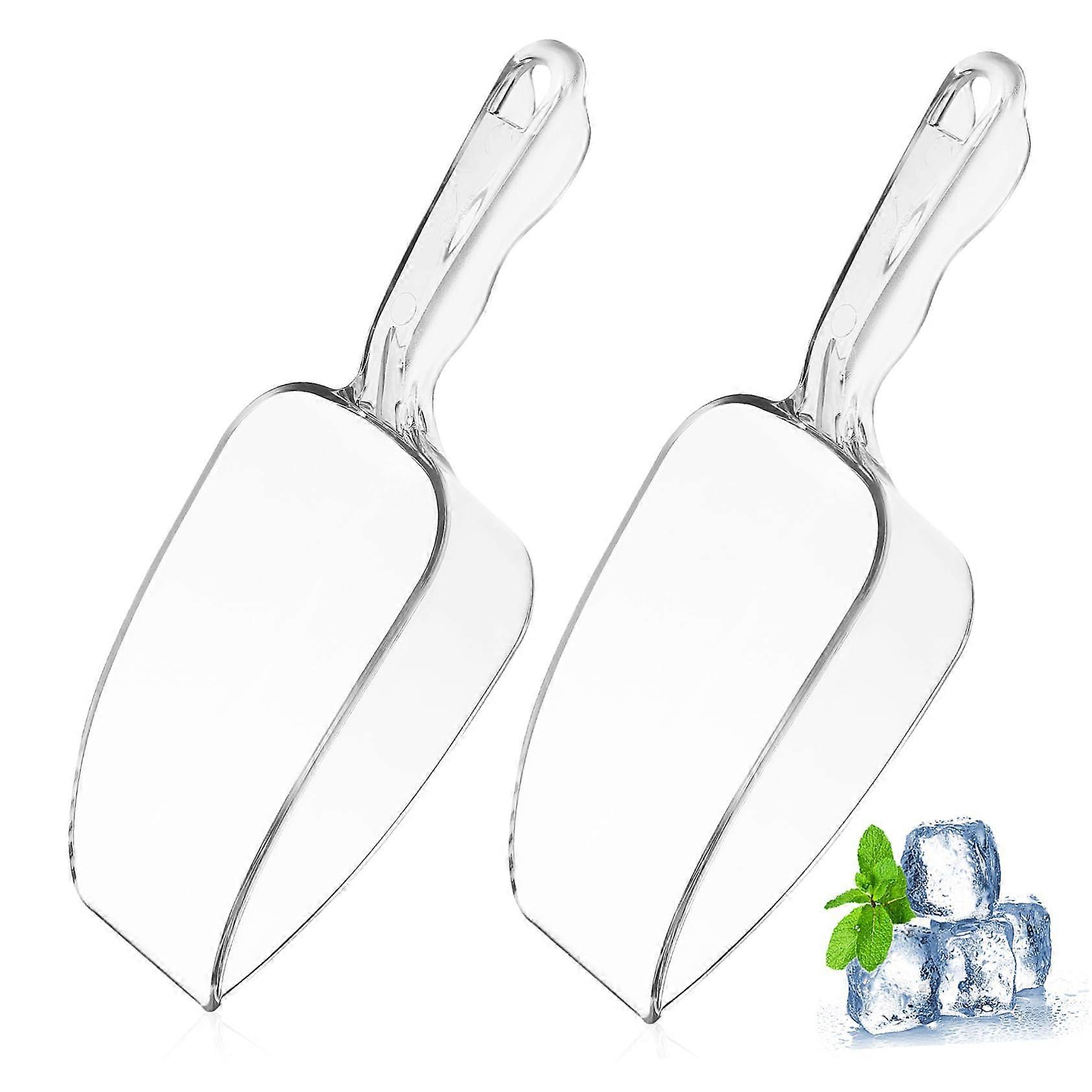 2pcs Plastic Ice Scoop with Round Bottom Design for Kitchen, Bar, Candy and Snacks, Easy Clean