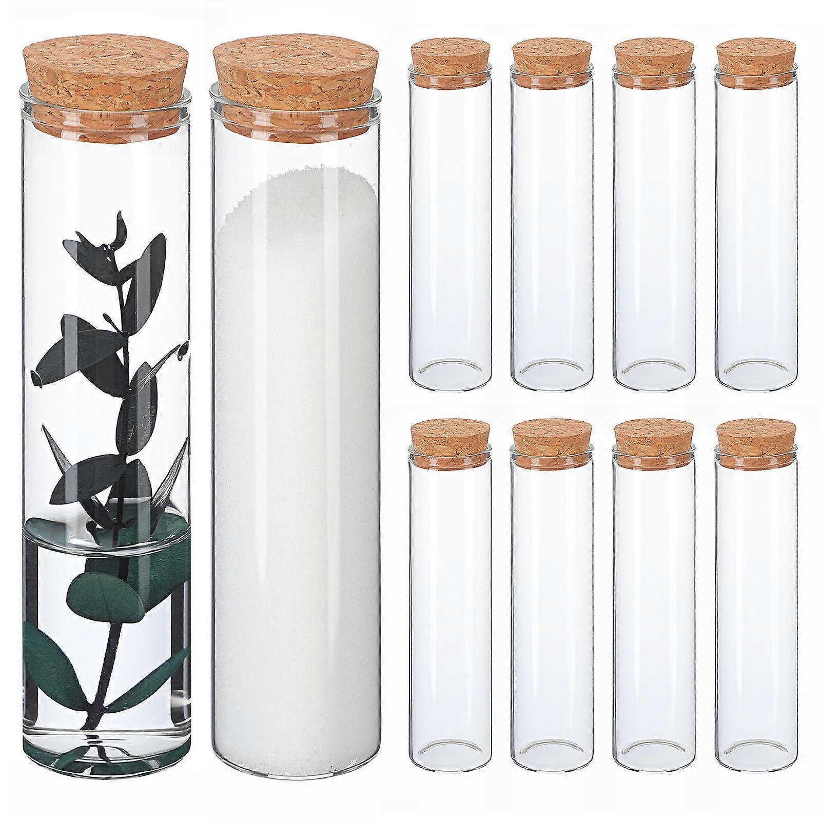 Test Tubes with Cork for Storage 10Pcs Borosilicate Glass Bottles